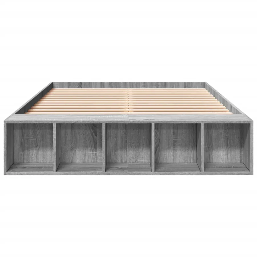Cadre de lit sans matelas sonoma gris 140x190 cm - 4
