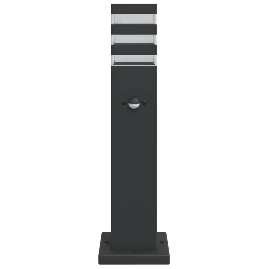 Lampadaires d'extérieur avec capteur 3 pcs noir 50 cm aluminium - 4