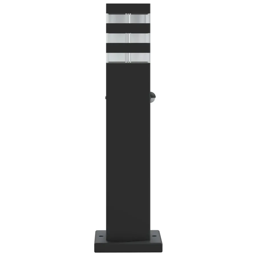 Lampadaires d'extérieur avec capteur 3 pcs noir 50 cm aluminium - 5
