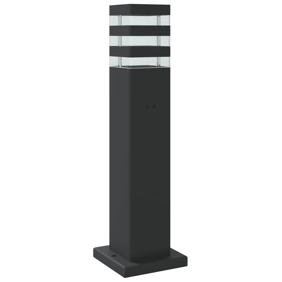 Lampadaires d'extérieur avec capteur 3 pcs noir 50 cm aluminium - 6