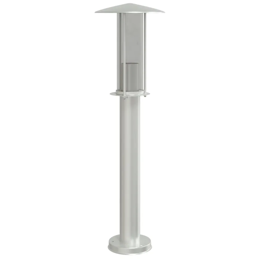 Lampadaires d'extérieur 3 pcs argenté 60 cm acier inoxydable - 6