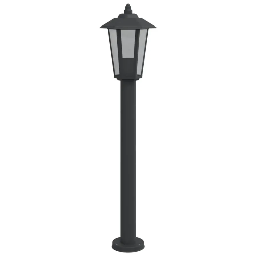Lampadaires d'extérieur 3 pcs noir 80 cm acier inoxydable - 4
