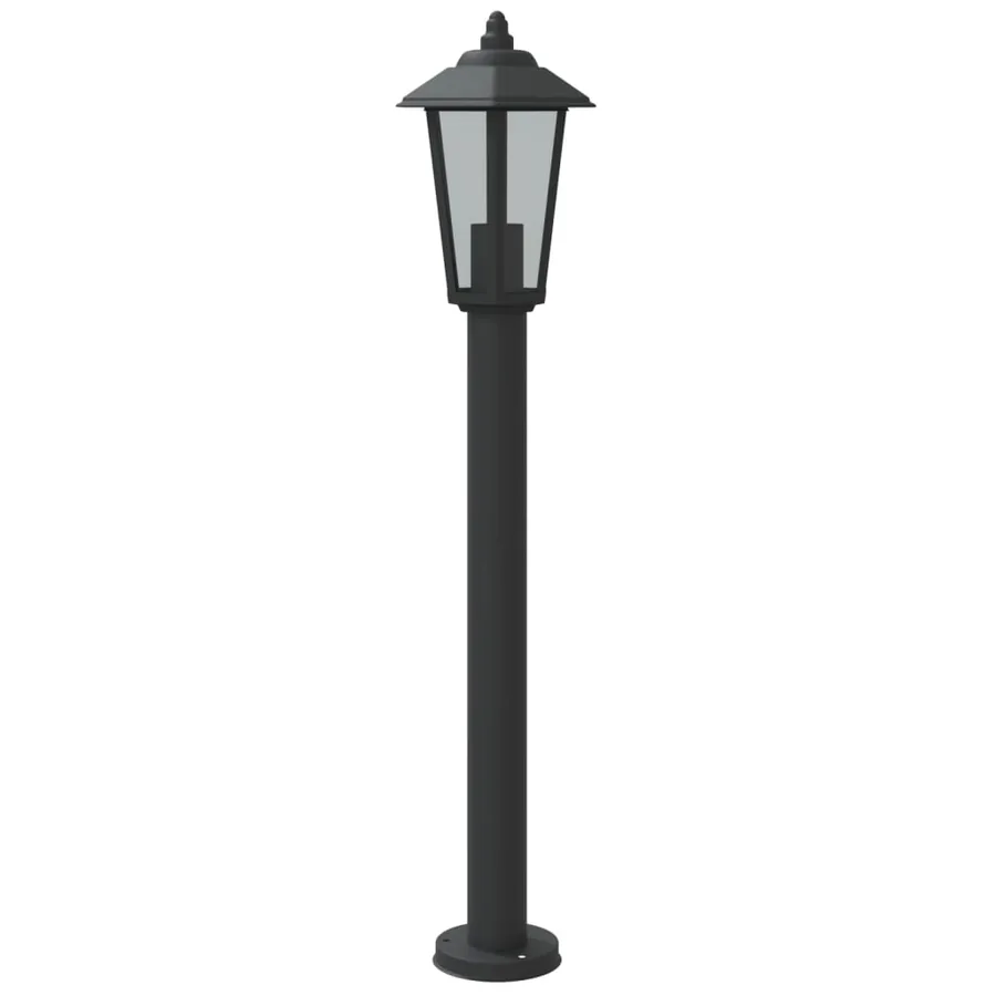 Lampadaires d'extérieur 3 pcs noir 80 cm acier inoxydable - 6