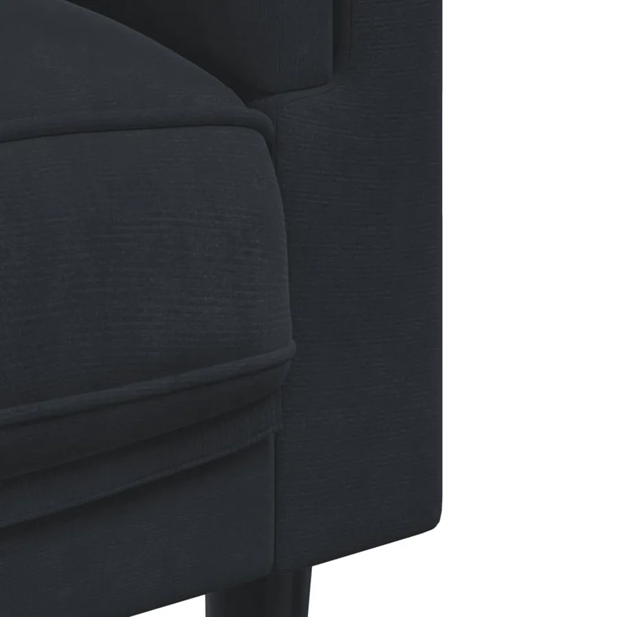 Ensemble de canapés 3 pcs avec coussins noir velours - 7