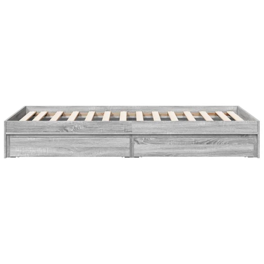 Cadre de lit avec tiroirs sans matelas sonoma gris 90x200 cm - 5