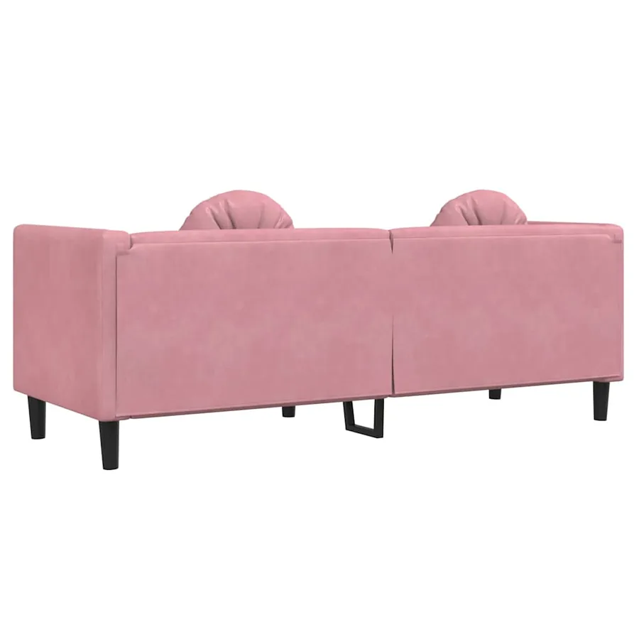 Canapé avec coussins 3 places rose velours - 6