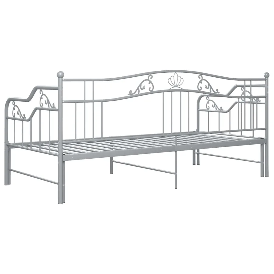 Cadre de canapé-lit extensible sans matelas gris métal 90x200cm - 10
