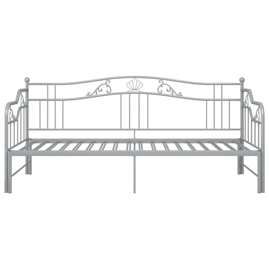 Cadre de canapé-lit extensible sans matelas gris métal 90x200cm - 8