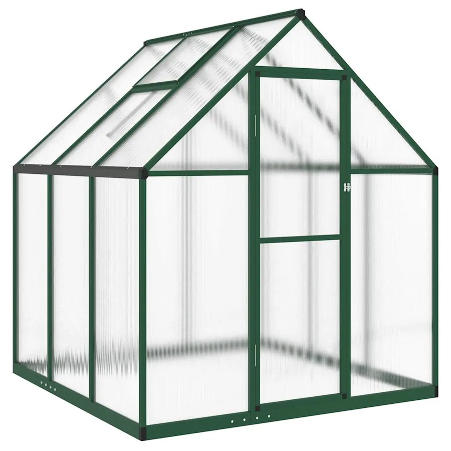 Serre avec cadre de base vert 169x169x195 cm aluminium - 2
