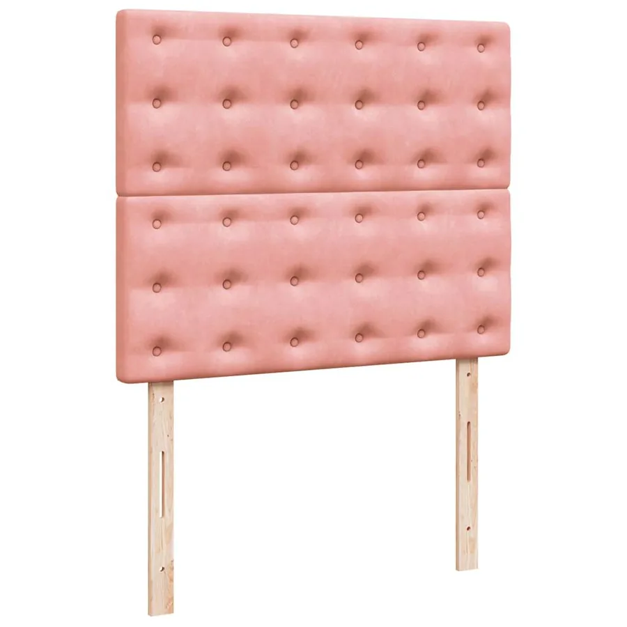Sommier à lattes de lit et matelas LED rose 120x190 cm velours - 9