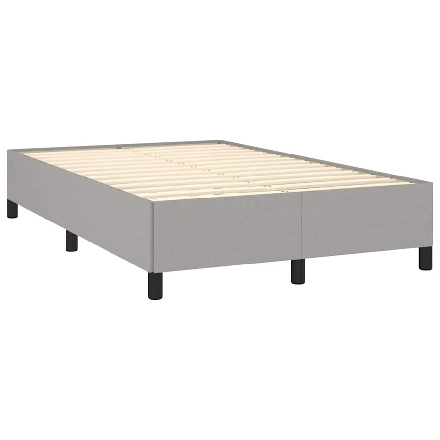 Sommier à lattes de lit et matelas gris clair 120x190 cm tissu - 4