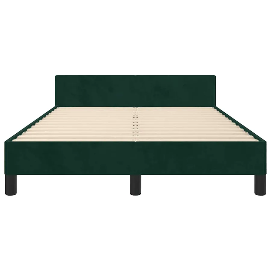Cadre de lit sans matelas vert foncé 120x190 cm velours - 6