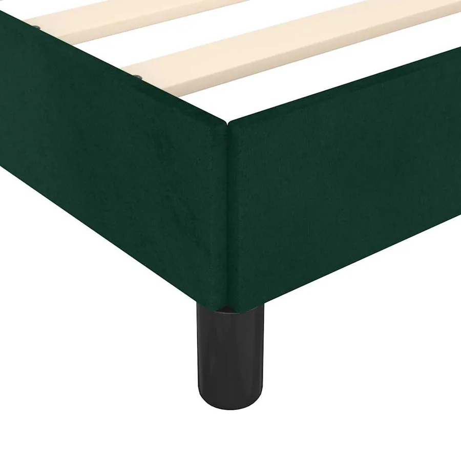 Cadre de lit sans matelas vert foncé 120x190 cm velours - 9