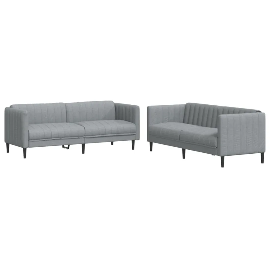 Ensemble de canapés 2 pcs gris clair tissu - 2