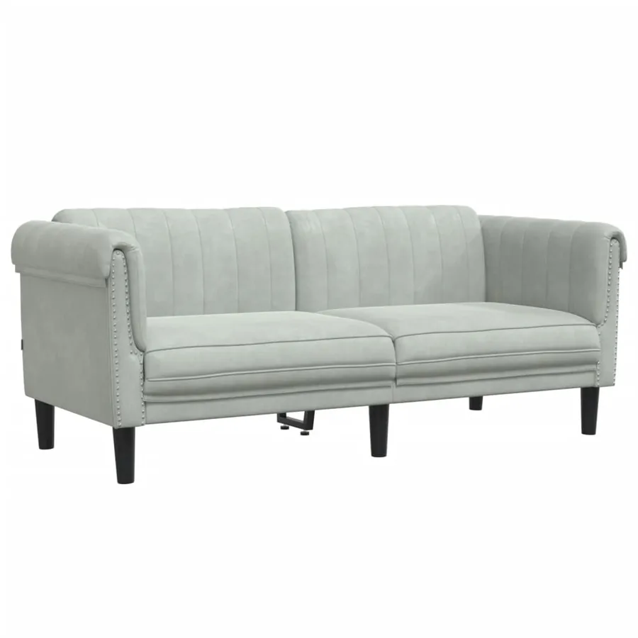 Ensemble de canapés 2 pcs gris clair velours - 4