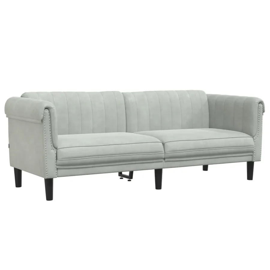 Ensemble de canapés 2 pcs gris clair velours - 5