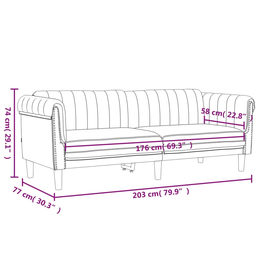 Ensemble de canapés 2 pcs gris clair velours - 9