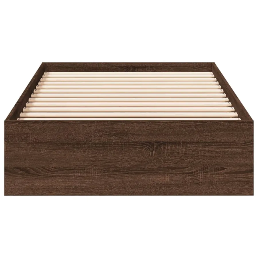 Cadre de lit avec tiroirs sans matelas chêne marron 90x190 cm - 4
