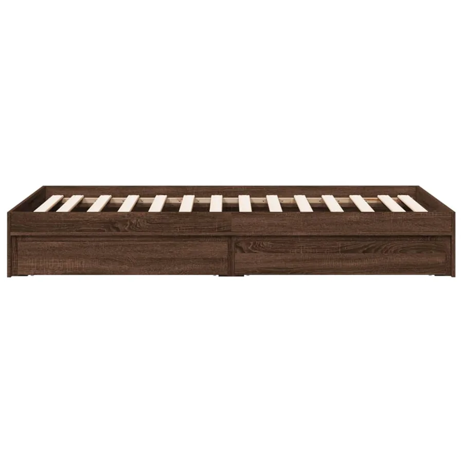 Cadre de lit avec tiroirs sans matelas chêne marron 90x190 cm - 5