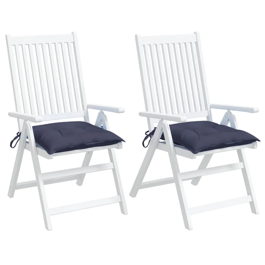 Coussins de chaise lot de 2 bleu marine 50x50x7 cm tissu oxford - 4