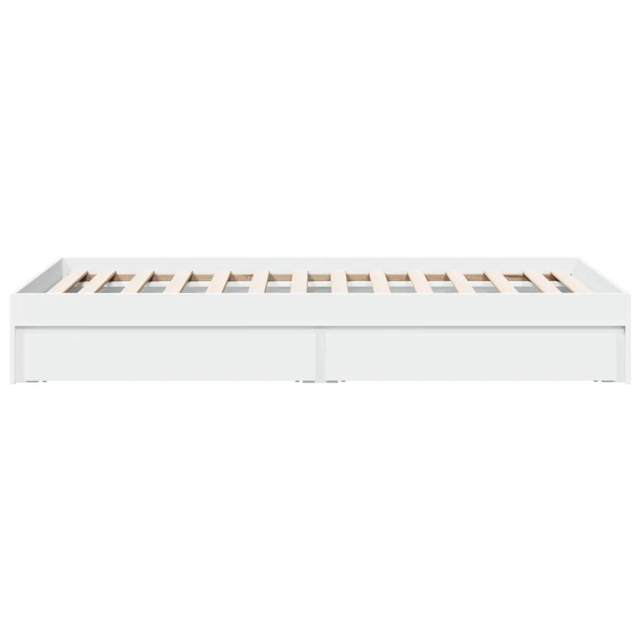 Cadre de lit avec tiroirs sans matelas blanc 90x190 cm - 5