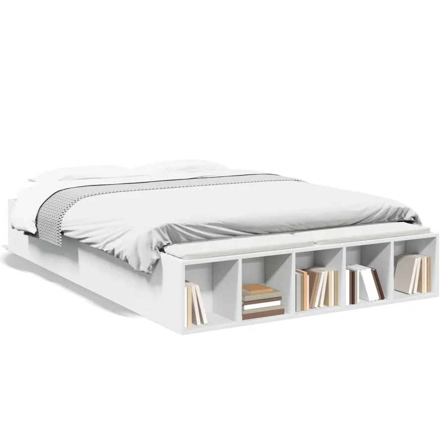 Cadre de lit sans matelas blanc 135x190 cm - 2