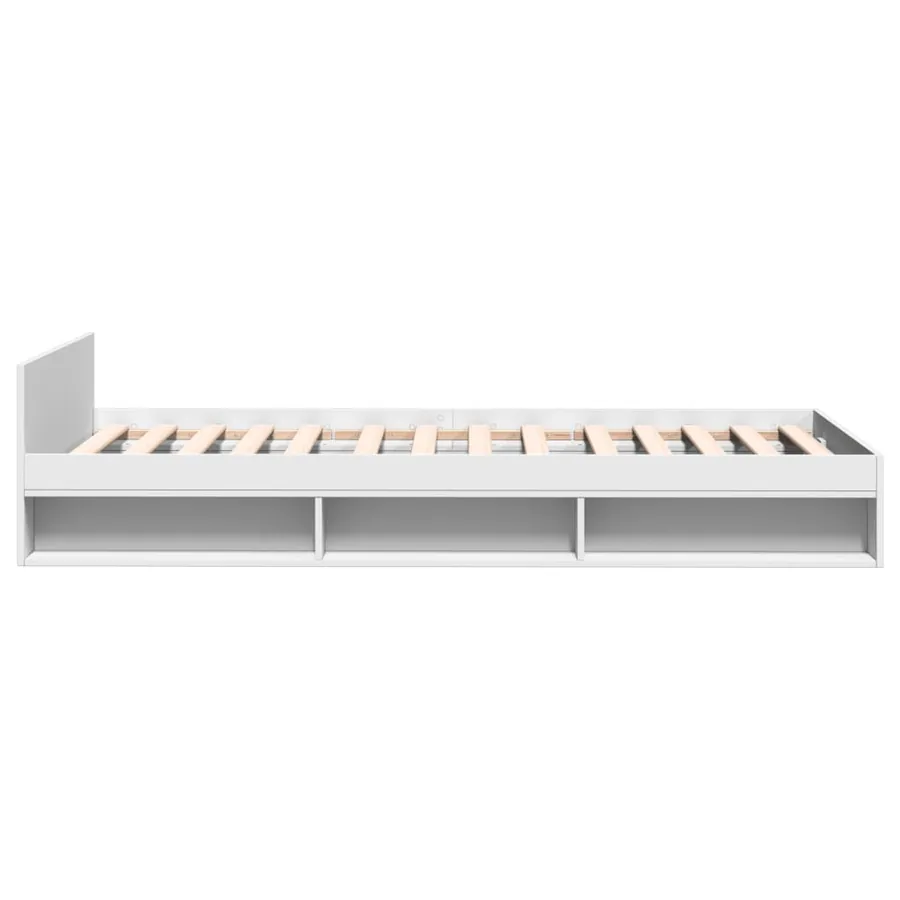 Cadre de lit avec tiroir sans matelas blanc 100x200 cm - 5