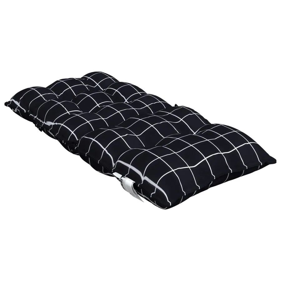 Coussins de chaise à dossier bas lot de 4 motif à carreaux noir - 6