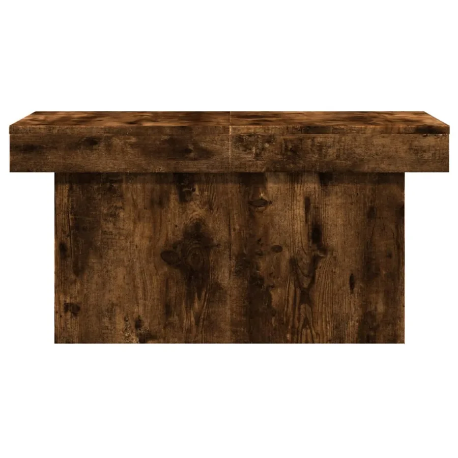 Table basse chêne fumé 80x55x40 cm bois d'ingénierie - 5