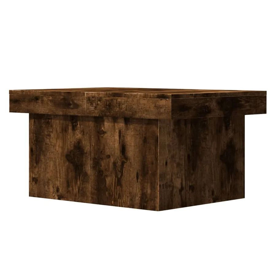 Table basse chêne fumé 80x55x40 cm bois d'ingénierie - 7