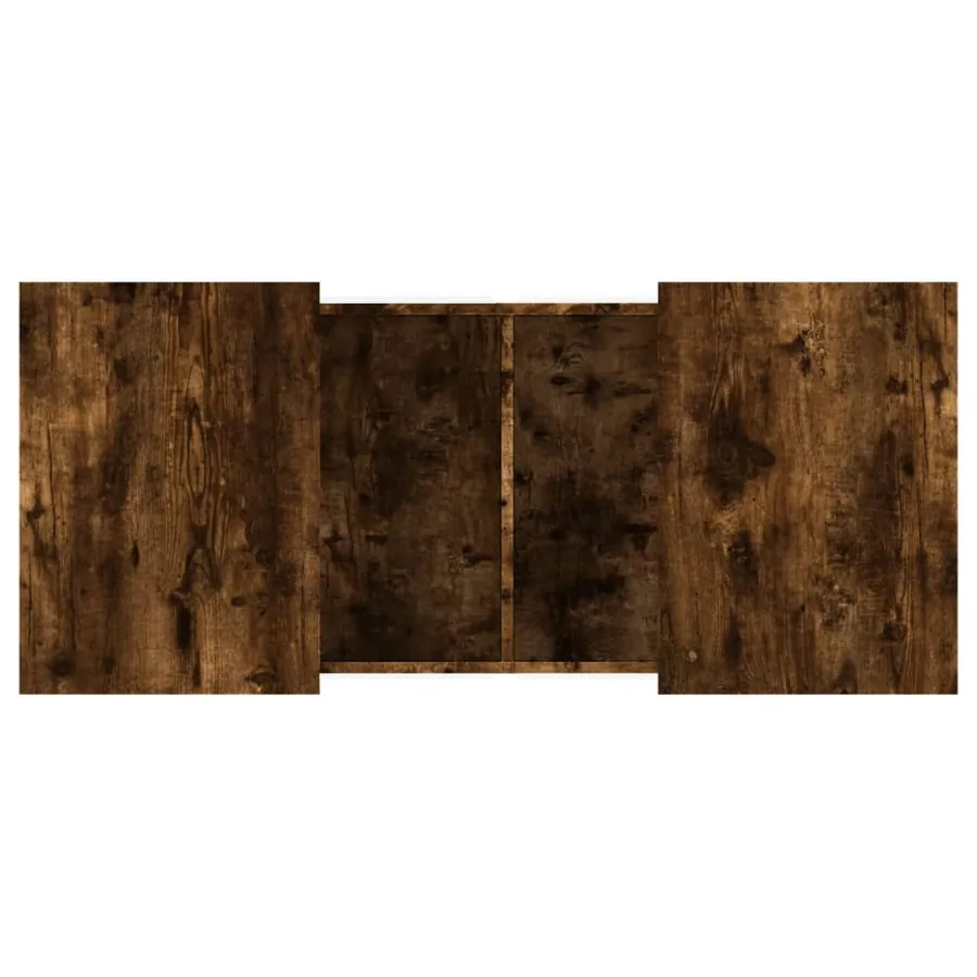 Table basse chêne fumé 80x55x40 cm bois d'ingénierie - 8