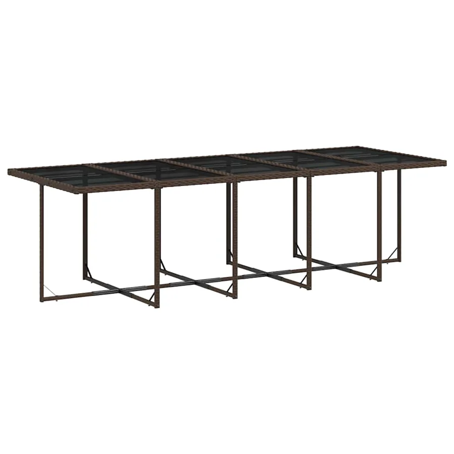Ensemble à manger de jardin avec coussins 15 pcs marron rotin - 3