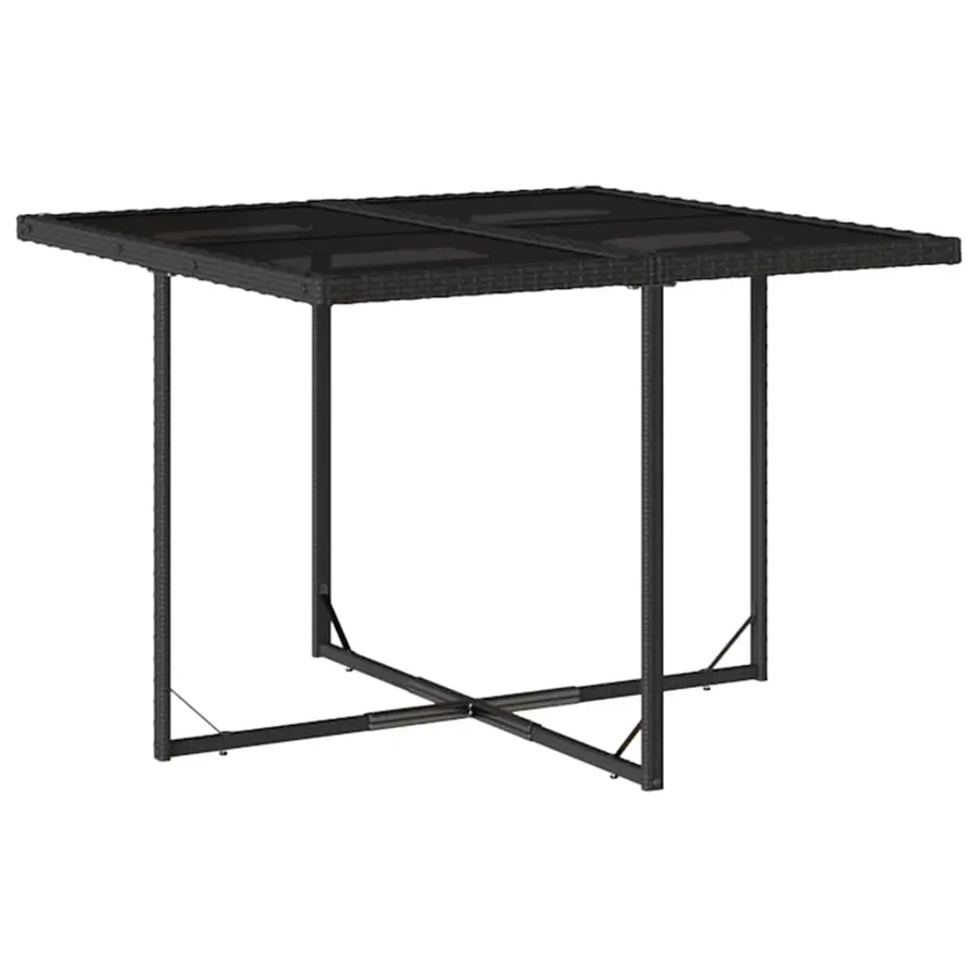 Ensemble à manger de jardin coussins 5pcs Noir Résine tressée - 4