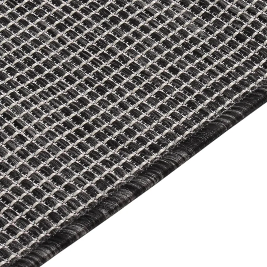 Tapis à tissage plat d'extérieur 140x200 cm Gris - 4