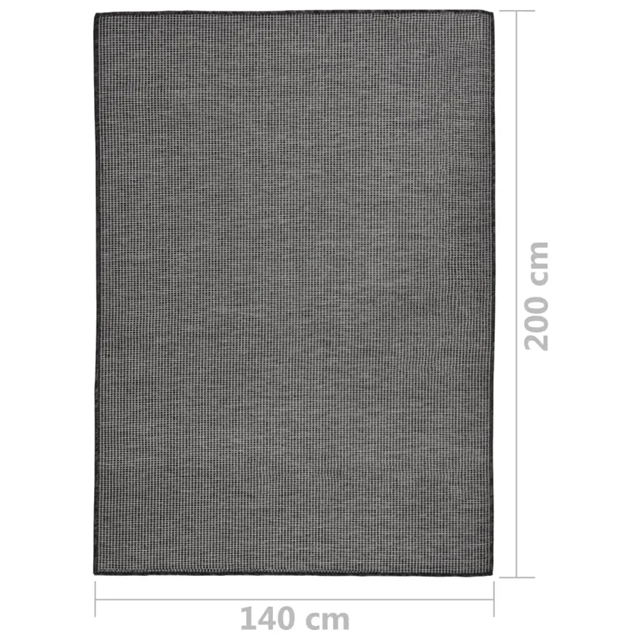 Tapis à tissage plat d'extérieur 140x200 cm Gris - 6