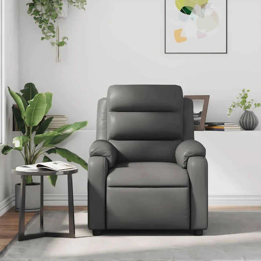 Fauteuil de massage inclinable Gris Similicuir - 3