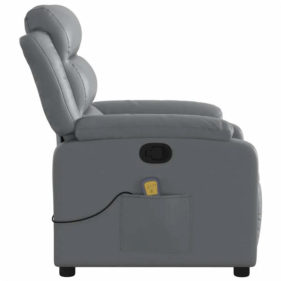 Fauteuil de massage inclinable Gris Similicuir - 9