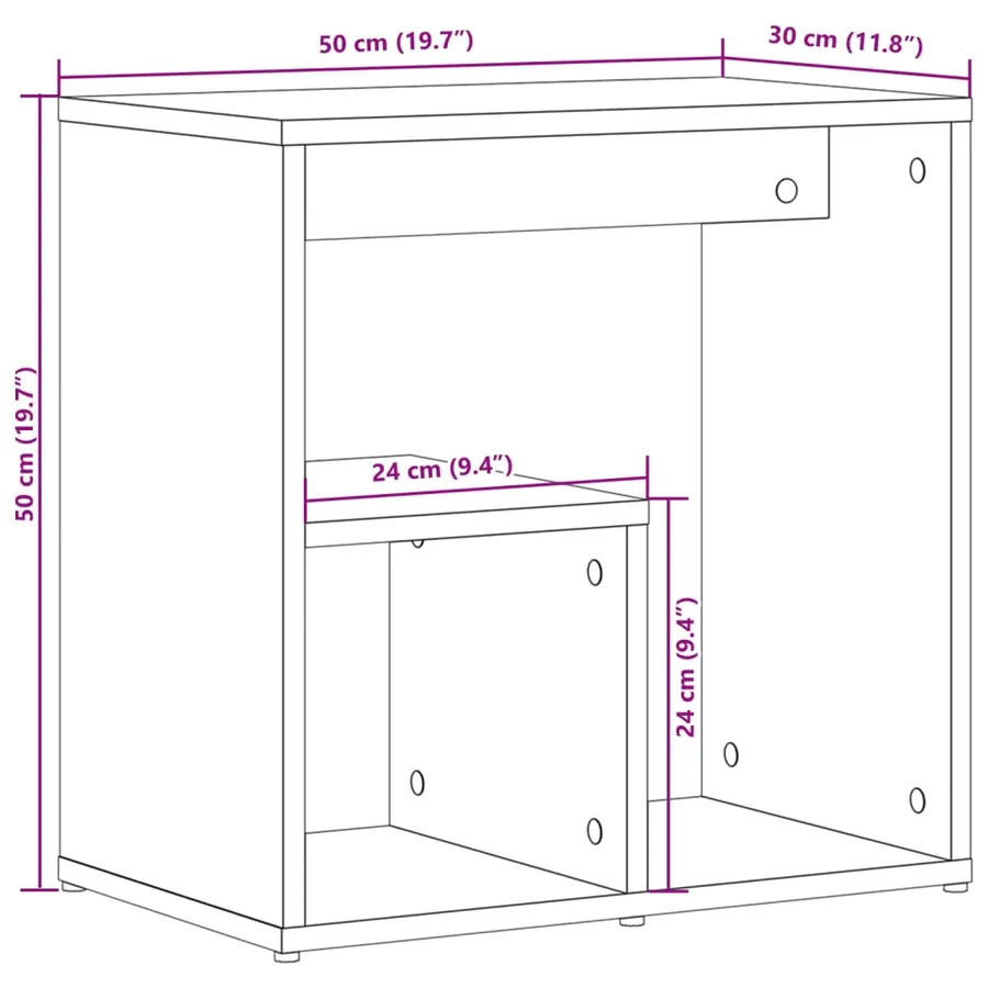 Tables d'appoint 2 pcs chêne sonoma 50x30x50 cm bois ingénierie - 11
