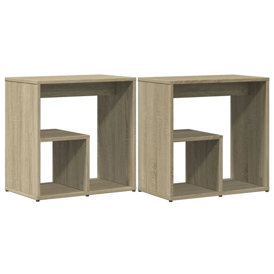 Tables d'appoint 2 pcs chêne sonoma 50x30x50 cm bois ingénierie - 2