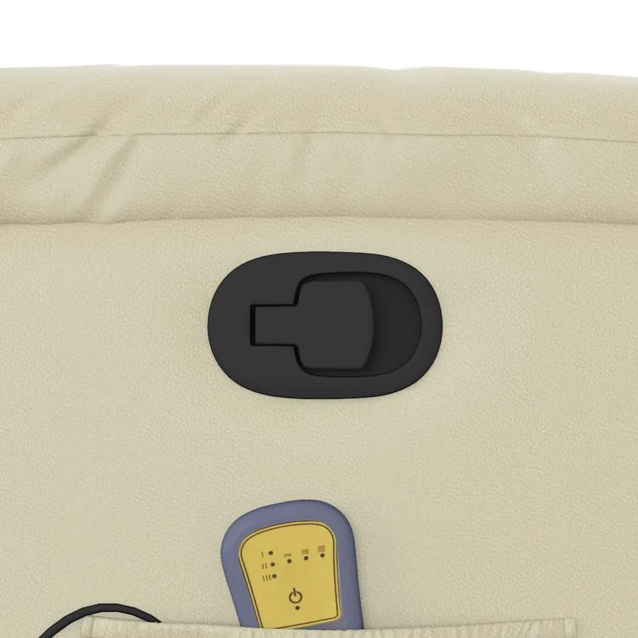Fauteuil inclinable de massage Crème Similicuir - 11