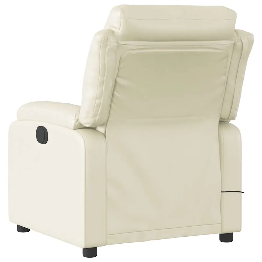 Fauteuil inclinable de massage Crème Similicuir - 5