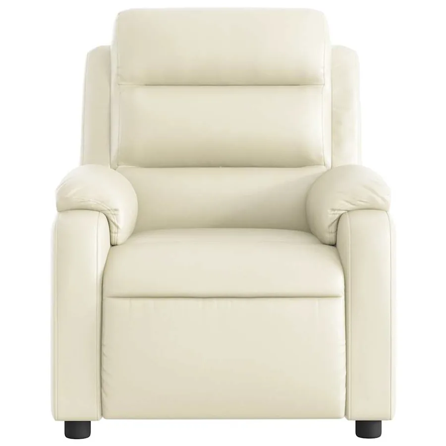 Fauteuil inclinable de massage Crème Similicuir - 8