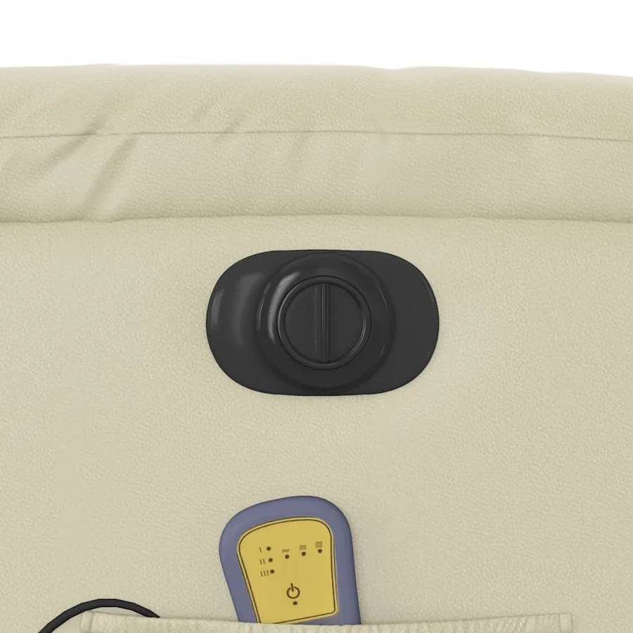 Fauteuil inclinable de massage électrique crème similicuir - 13