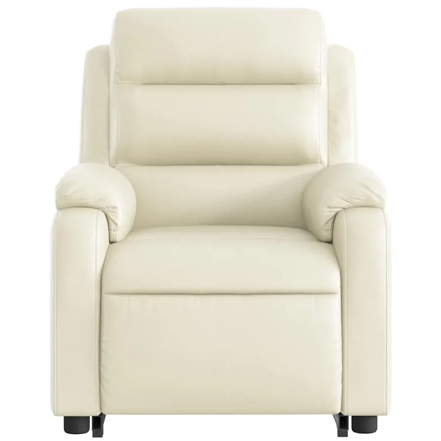 Fauteuil inclinable de massage électrique crème similicuir - 9