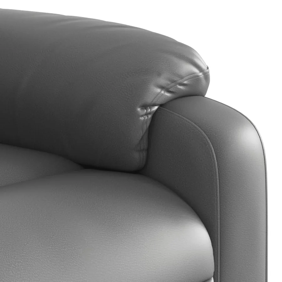 Fauteuil de massage inclinable gris similicuir - 9