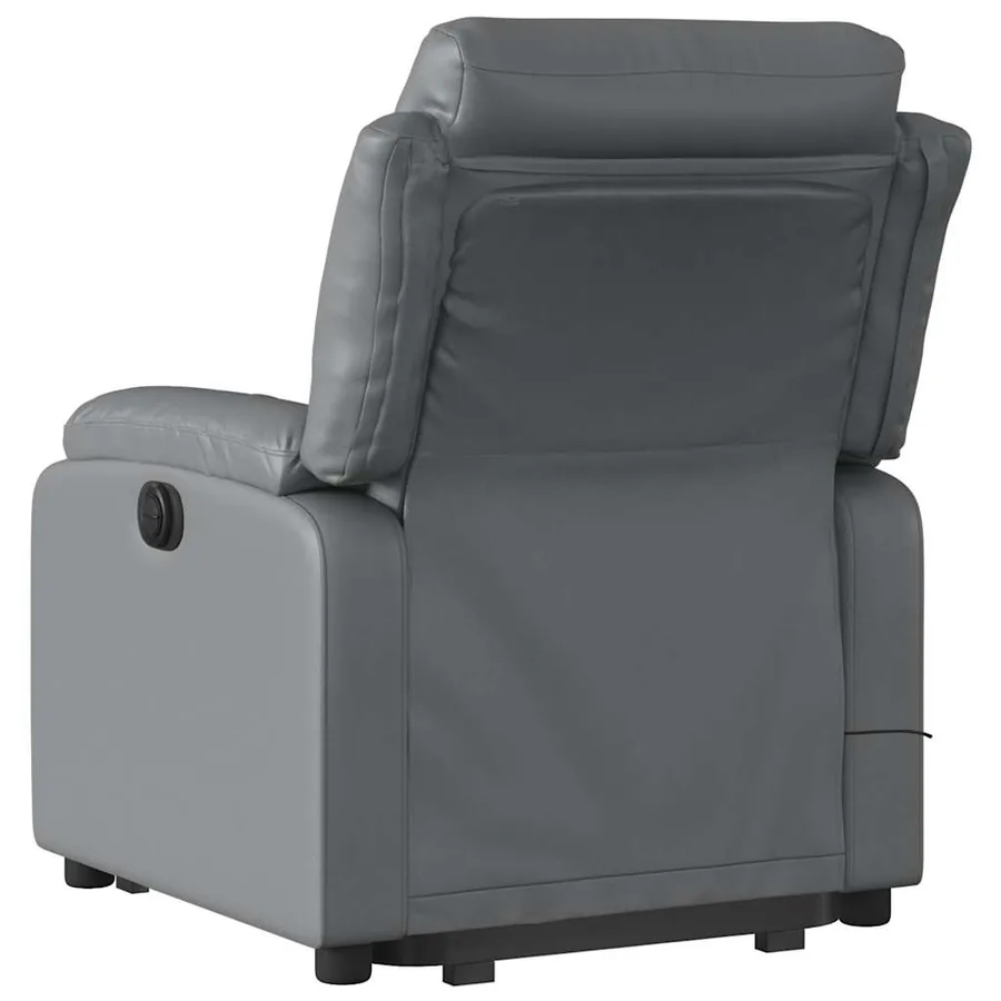 Fauteuil inclinable de massage électrique gris similicuir - 5