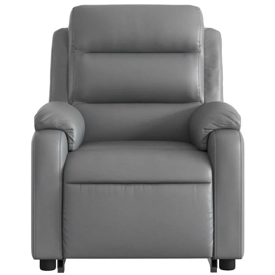 Fauteuil inclinable de massage électrique gris similicuir - 9