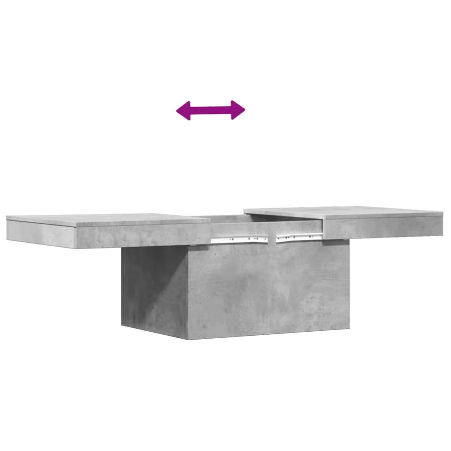 Table basse gris béton 100x55x40 cm bois d'ingénierie - 9