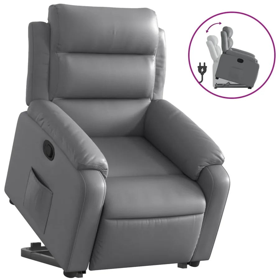 Fauteuil inclinable Gris Similicuir - 2