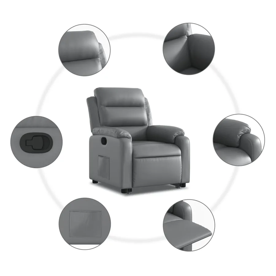 Fauteuil inclinable Gris Similicuir - 8